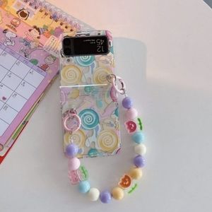 Samsung flip4 candy case with flower strap